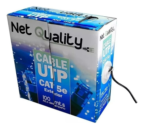 Rollo Cable Utp 100mts Cat 5e Exterior 4 Pares Netquality