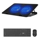 Suporte Notebook Base Nbc-50bk Teclado Mouse Sem Fio Lecoo