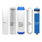 Pack 5 Etapas Filtros Osmosis Inversa Pp Gac Cto Post Carbon