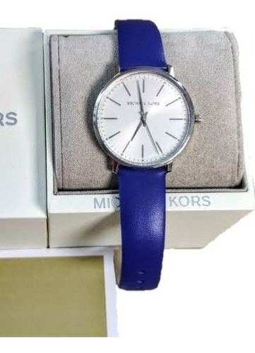 Reloj Michael Kors Mk2845, Pulso Azul En Cuero Para Mujer