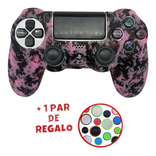 Funda Silicon Compatible Con Control Ps4 Slim Pro + Gomas 10