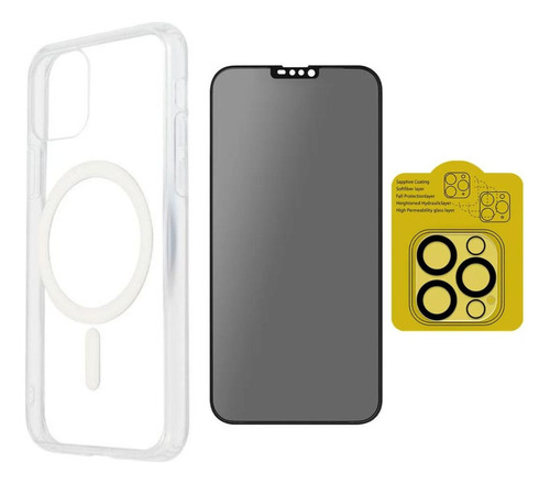 Funda Magnética Para iPhone + Anti Espías + Protector Cámara