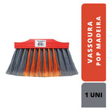 Vassoura Pop Madeira Plumada Nylon Macio Uni Sem Cabo Full