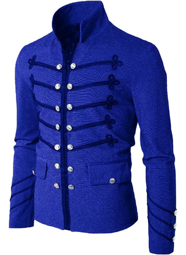 Chaqueta Cruzada Gótica Steampunk Para Hombre