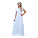 Vestido  Longo Noiva  Casamento Civil  Moda Evangelica #851