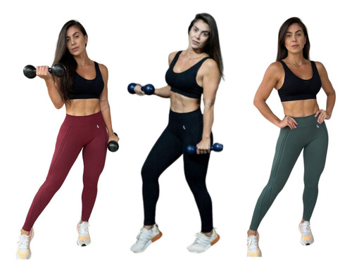 Kit 3 Calças Legging Lupo Original Feminina Fitness Academia