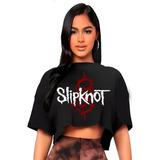 Polera Crop Top Mujer Slipknot Banda Oversize Grafimax