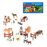 Kit Brinquedo 8 Animais Da Fazenda Miniatura Médio Borracha