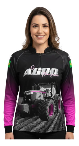 Camiseta Camisa Blusa Agro Trator Feminino Com Proteção Uv50 | MercadoLivre