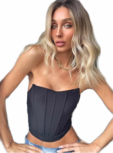 Crop Top Corset  Dama Corset Bustier Strapless Mujer Moda