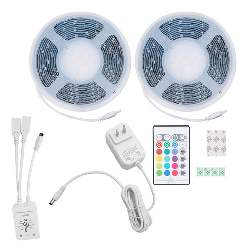 Tira Luces Led Rgb Multicolor Neón 10m Con Control Música