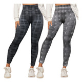 Set De 2 Mallas Deportivas O Casual Mujer Mallones Leggins 