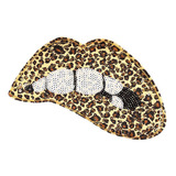 Parche Boca Animal Print Lentejuelas