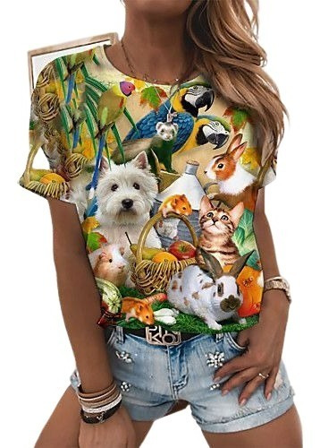 Camiseta Básica Dama Varios Animales