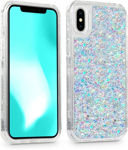 Funda Para iPhone Uso Rudo Tres Piezas Mujer Brillantes 360