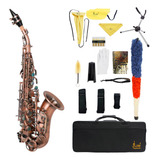 Saxofón Soprano Bb De Estilo Antiguo Rojo