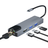 Usb C Hub Ethernet, Sivxnem Usb-c Dongle (rj45 100mb Hdmi 4k