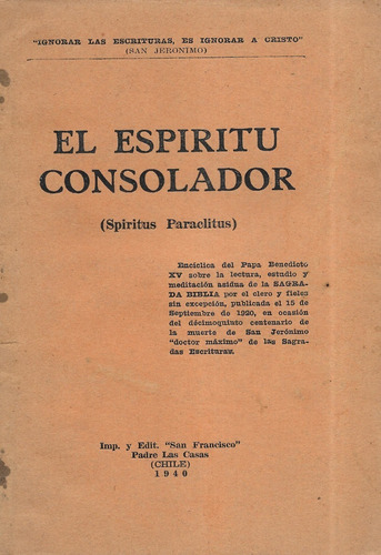 El Espíritu Consolador ( Spiritus Paraclitus ) Benedicto X V