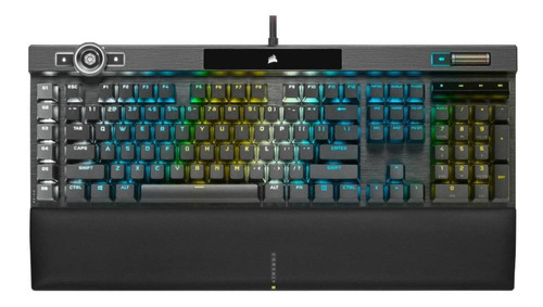 Teclado Gamer Corsair K100 Qwerty Corsair Opx Inglés Us Color Negro Con Luz Rgb