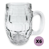 Set X 6 Chopp De Cerveza Escudo De 380ml Rigolleau Color Transparente