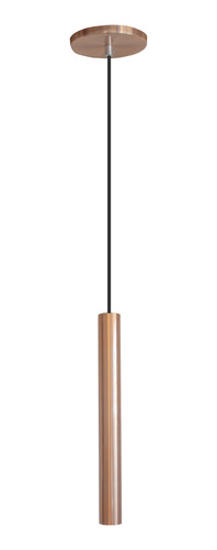 Pendente Luminária Tubo Cobre Rose Gold 30 Cm