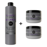 Kit Shampoo Matizador Violeta 1l + 2 Mascara 250ml Alfinova 