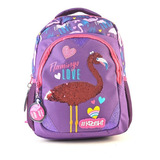 Mochila Kooshi Flamenco Con Lentejuelas 12 Pulgadas Color Violeta