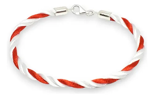 Pulsera Plata Hilo Seda Equipo Futbol River Plate