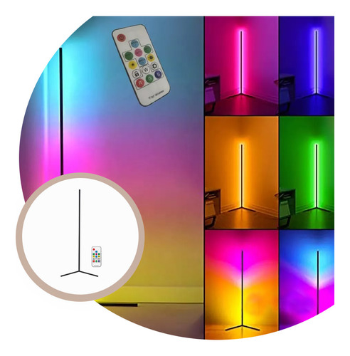 Luz Lampara Pie Esquinero Pixel Led Rgb Deco Minimalista