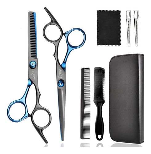 Kit Profesional De Tijeras De Corte De Pelo-negro X10