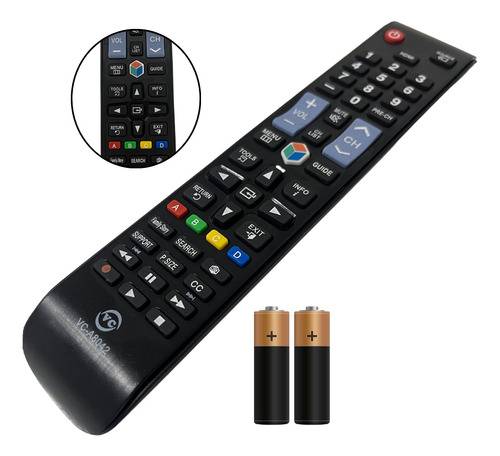 Controle Tv Smart Hub Universal Lcd Led Hdtv + Pilhas 