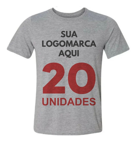 Kit 20 Camisetas Personalizadas Com Sua Logo Frente E Costas