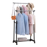 Organizador De Ropa Rack Para Guardar O Secarla Doble Ruedas