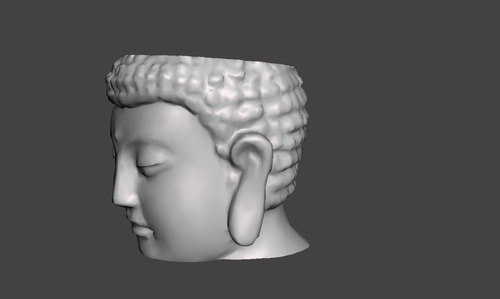 Cabeza Buda V2 Maceta Archivo Stl Impresion 3d 