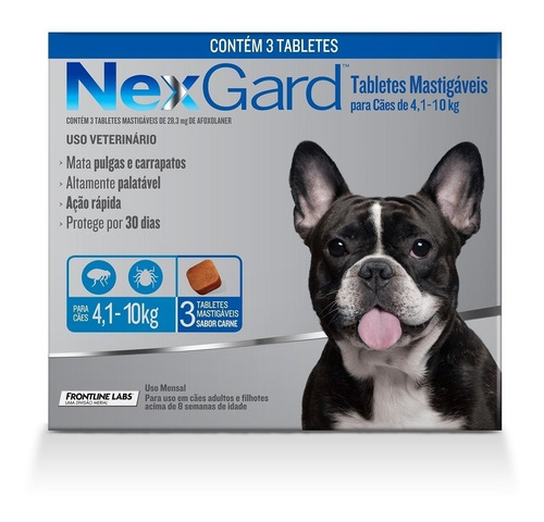 Nexgard Antipulgas E Carrapatos Cães 4 A 10kg - 3 Tabletes