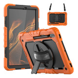 Funda De Silicona Naranja+negra Para Samsung Galaxy Tab S8 D