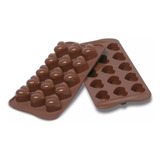 Forma Molde Silicone Bombom Chocolate Trufas Pascoa Coração