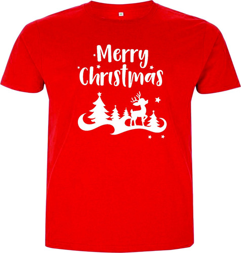Camisetas Navideñas Merry Christmas V Navidad Adultos Niños 