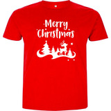 Camisetas Navideñas Merry Christmas V Navidad Adultos Niños 