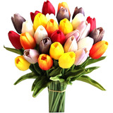 Flores Artificiales 20 Tulipanes Hogar Fiesta Deco - Mcolor