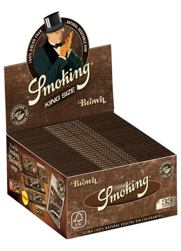 Caja X50 Rolling Papers Cueros Smoking Cafe Brown King Size