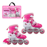 Patins Inline Roller Semi Profissional Ajustável Com 4 Rodas