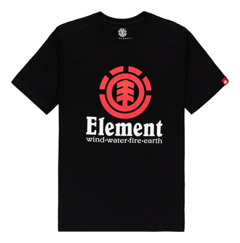 Polera M/c Element Vertical Ss Y B Tees Negro Niño