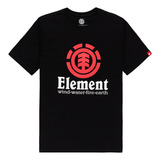 Polera M/c Element Vertical Ss Y B Tees Negro Niño