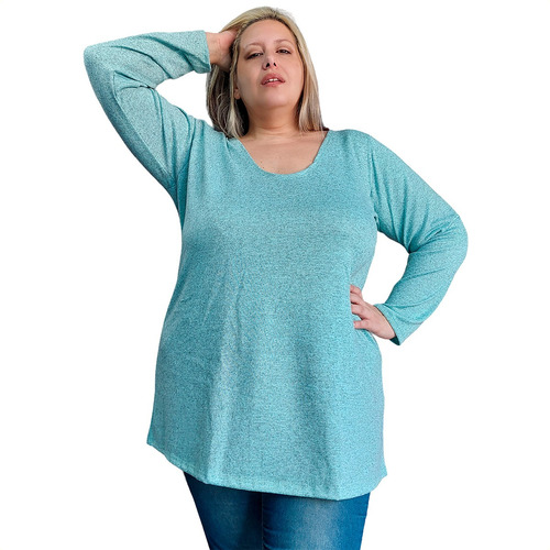 Sweater Remeron Tipo Vestido De Lanilla Mujer Talle Grande
