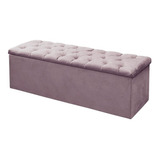 Recamier Baú Mirage Para Cama Queen 160cm Suede Rose