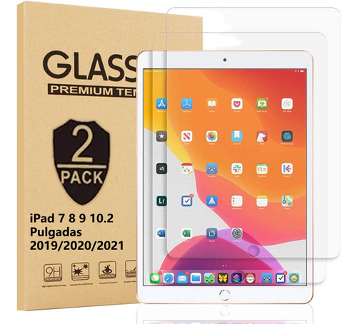 2pzas Mica Cristal Templado Para iPad 10.2 7 8 9 2019 A 2021