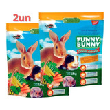 2 Ração Funny Bunny Delícias Da Horta 1,8kg Coelho Porquinho