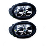 Par Faros 2 Led Ovalo C/estrobo Auxiliar Tipo Wall-e 12/24v