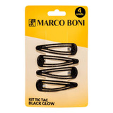 Kit 4 Presilhas De Cabelo Tic Tac Black Glow Marco Boni